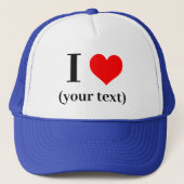 IK HEB EEN HART! Trucker Hat - Wit en Koninklijk - Pet (Voorkant)