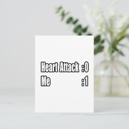 Ik heb een hartaanval overleefd (scorebord) briefkaart (Staand voorkant)