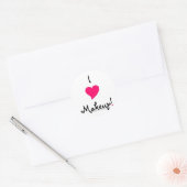 Ik heb een hartmake-up. ronde sticker (Envelop)