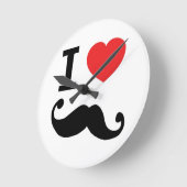 Ik heb een harttwirly Mustache Ronde Klok (Hoek)