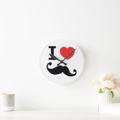 Ik heb een harttwirly Mustache Ronde Klok (Huis)