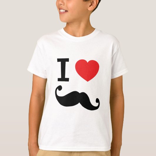 Ik heb een harttwirly Mustache T-shirt (Voorkant)