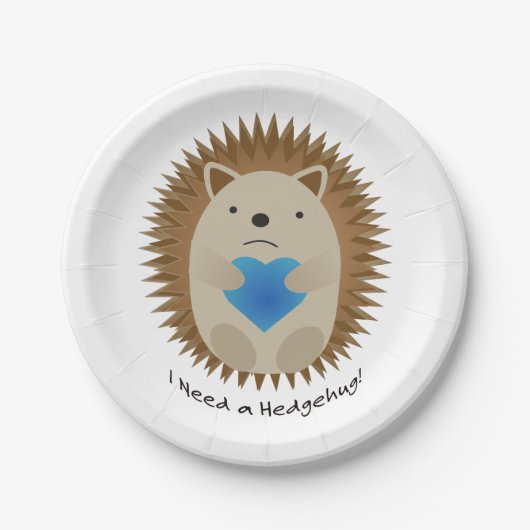 Ik heb een Hedgehug-egel nodig Papieren Bordje (Voorkant)