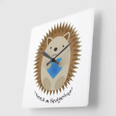 Ik heb een Hedgehug-egel nodig Vierkante Klok (Hoek)