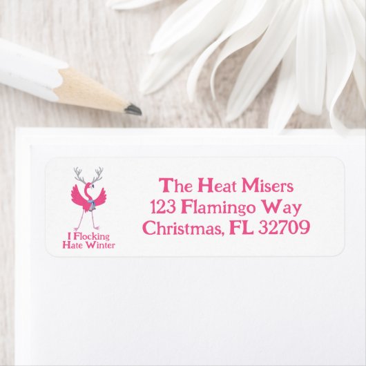 Ik heb een hekel aan winterflamingo etiket (Insitu)
