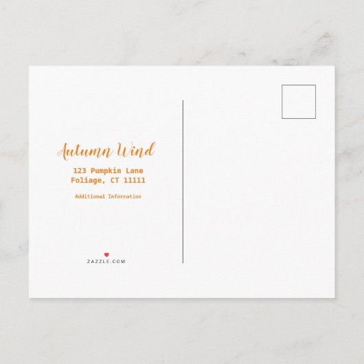 Ik heb een herfstvloed met struikgewas en pompoene aankondigingskaart (Achterkant)