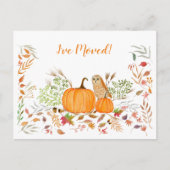 Ik heb een herfstvloed met struikgewas en pompoene aankondigingskaart (Voorkant)