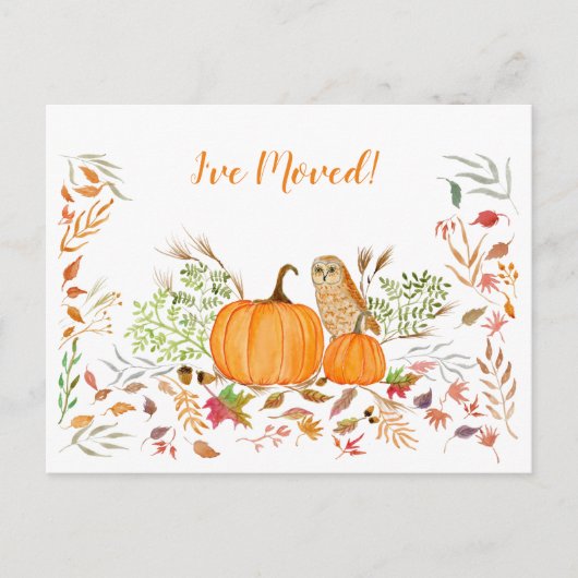 Ik heb een herfstvloed met struikgewas en pompoene aankondigingskaart (Voorkant)