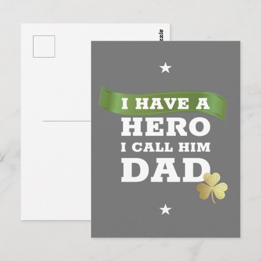 Ik heb een Hero die ik hem vader noem - Vaderdag Briefkaart (Voorkant / Achterkant)