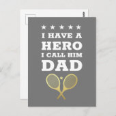Ik heb een Hero papa - Tennis vader Vaderdag Briefkaart (Voorkant / Achterkant)