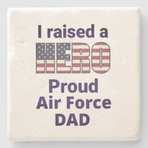 IK HEB EEN HERO PROUD AIR FORCE EN DE Vlagkunst VA Stenen Onderzetter