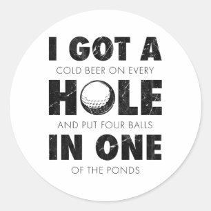 Ik heb een hole-in-one golf grappige quote heren g ronde sticker