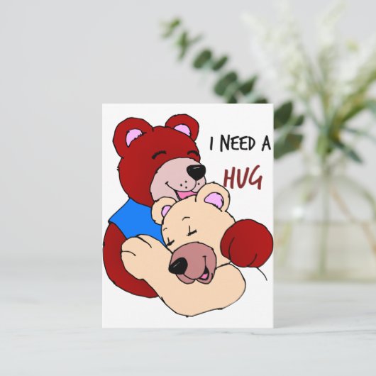 Ik heb een Hug nodig Briefkaart (Staand voorkant)