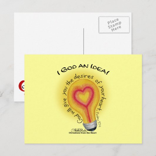 Ik heb een idee voor een gloeilamp briefkaart (Voorkant / Achterkant)