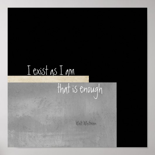 Ik heb een inspirerend Walt Whitman citaat poster (Voorkant)