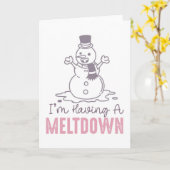 Ik heb een inzinking - Grappig Sneeuwman Design Kaart (Gele Bloem)