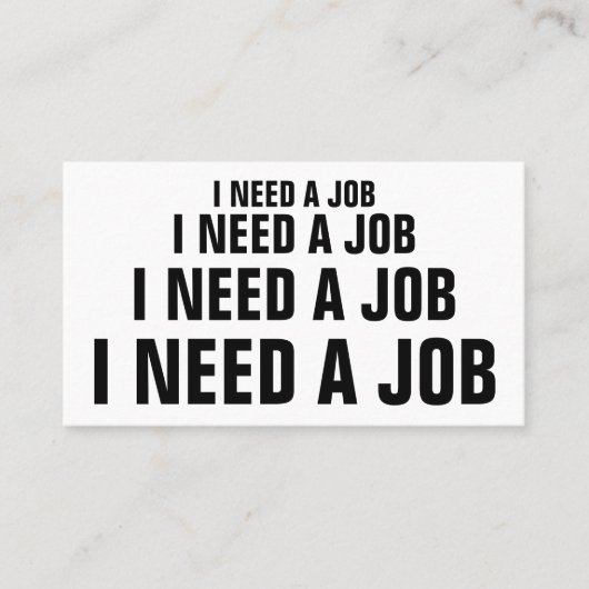 IK HEB EEN JOB NODIG VISITEKAARTJE (Voorkant)
