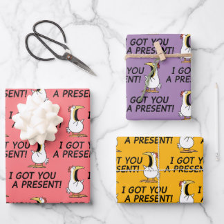 IK HEB EEN KADO VOOR JE! schreeuwende kip Inpakpapier Vel