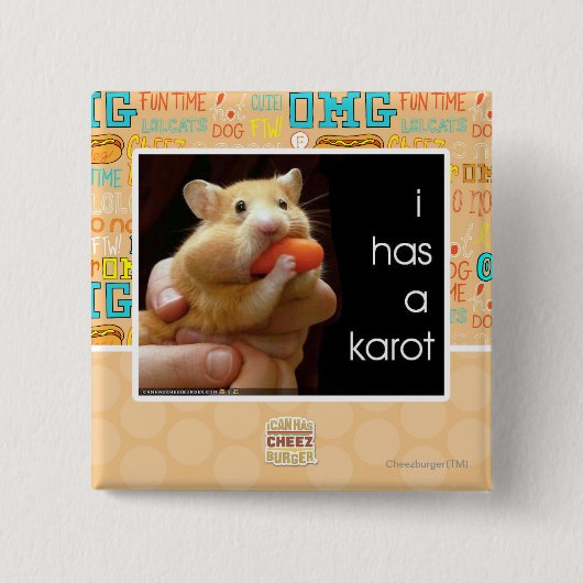 Ik heb een karot vierkante button 5,1 cm (Voorkant)