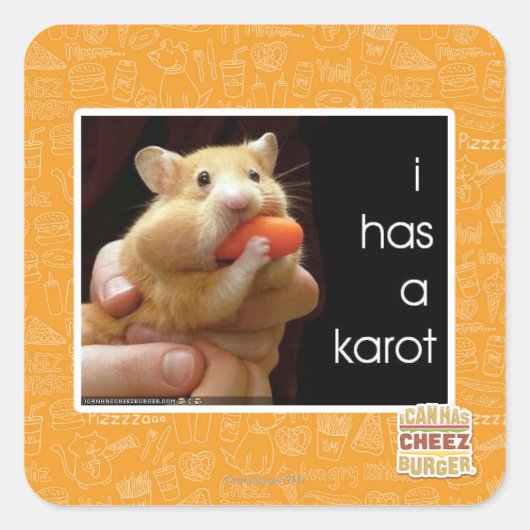 Ik heb een karot vierkante sticker (Voorkant)