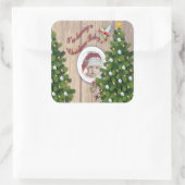 Ik heb een kerstBaby. Vierkante Sticker (Tas)