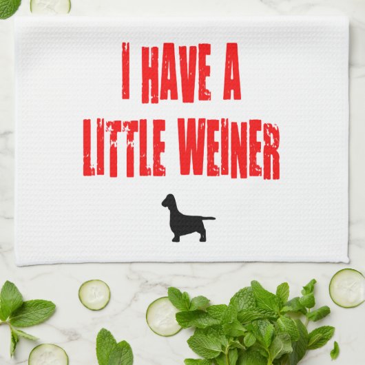 Ik heb een kleine Weiner grap Theedoek (Gevouwen)
