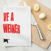 Ik heb een kleine Weiner grap Theedoek (Quarter Fold)