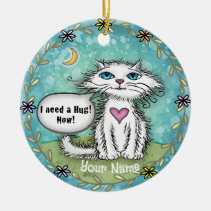 Ik heb een knuffel Scraggles Kat Keramisch Ornament