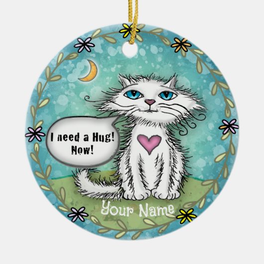 Ik heb een knuffel Scraggles Kat Keramisch Ornament (Voorkant)