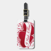 Ik heb een kus nodig! Rode harten Bagagelabel (Voorkant verticaal)