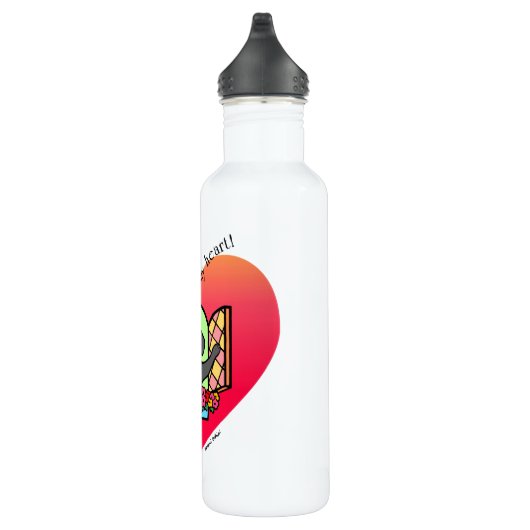 Ik heb een lab in mijn hart (zwart lab) waterfles (Rechts)