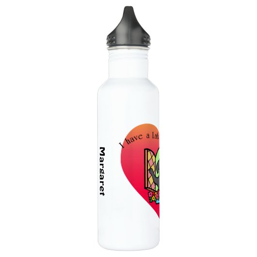 Ik heb een lab in mijn hart (zwart lab) waterfles (Links)