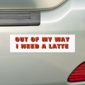 Ik heb een latte classic customizable nodig bumpersticker (Op auto)