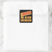 IK HEB EEN LIENINVASIE OVERLEVEN VIERKANTE STICKER (Tas)