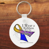 Ik heb een lint Draag voor mijn man: bladerkanker Sleutelhanger (Voorkant)
