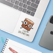 Ik heb een log-a-rhythm Funny Wood Pun Sticker (Laptop met iPhone)