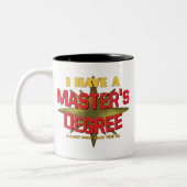 Ik heb een mastergraad. tweekleurige koffiemok (Links)