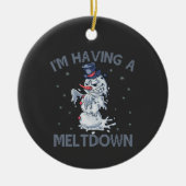Ik heb een Meltdown Funny Christmas Sneeuwman cade Keramisch Ornament (Voorkant)