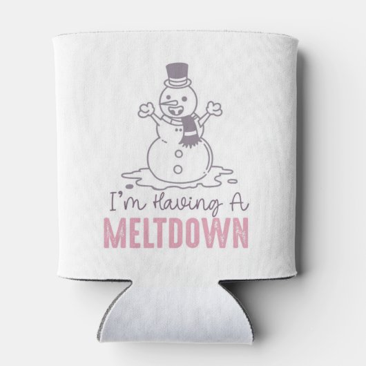 Ik heb een Meltdown - Grappig Snowman Design Blikjeskoeler (Achterkant)