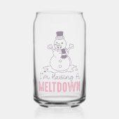 Ik heb een Meltdown - Grappig Snowman Design Blikvorm Glas (Voorkant)