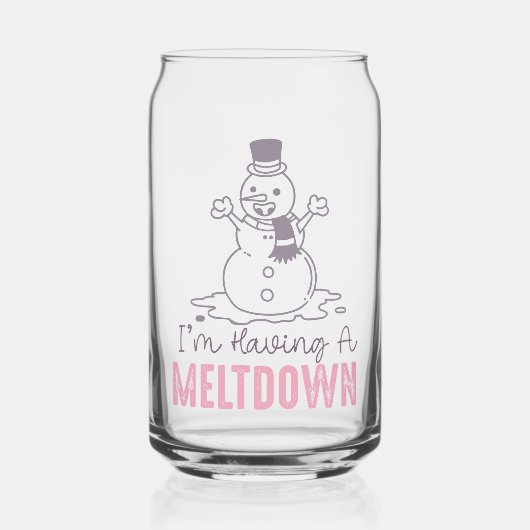 Ik heb een Meltdown - Grappig Snowman Design Blikvorm Glas (Voorkant)