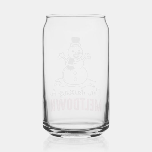 Ik heb een Meltdown - Grappig Snowman Design Blikvorm Glas (Achterkant)