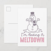 Ik heb een Meltdown - Grappig Snowman Design Briefkaart (Voorkant / Achterkant)