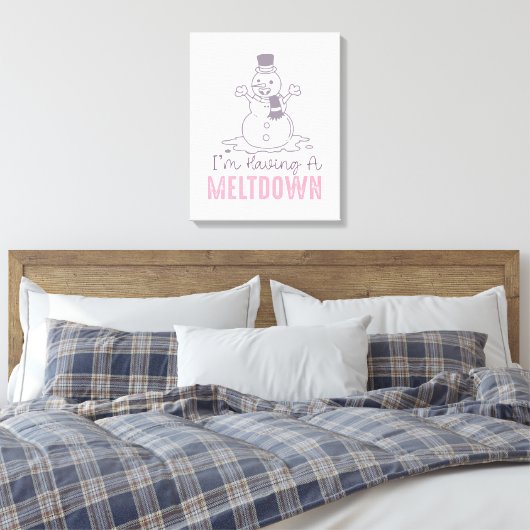 Ik heb een Meltdown - Grappig Snowman Design Canvas Afdruk (Insitu (Slaapkamer))