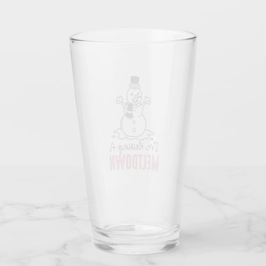 Ik heb een Meltdown - Grappig Snowman Design Glas (Achterkant)