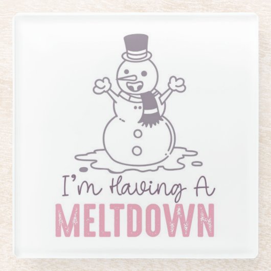 Ik heb een Meltdown - Grappig Snowman Design Glazen Onderzetter (Voorkant)