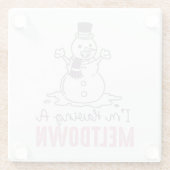 Ik heb een Meltdown - Grappig Snowman Design Glazen Onderzetter (Achterkant)
