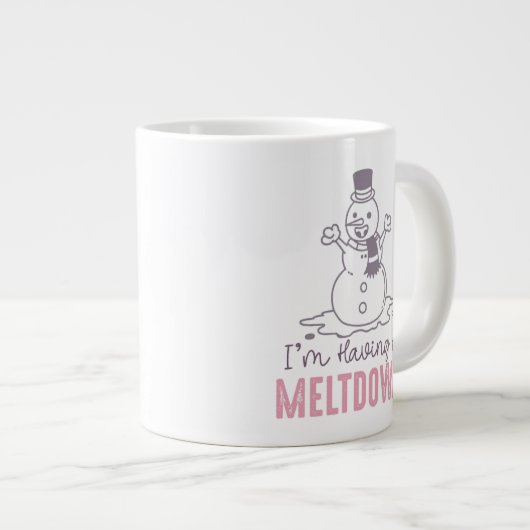 Ik heb een Meltdown - Grappig Snowman Design Grote Koffiekop (Voorkant rechts)