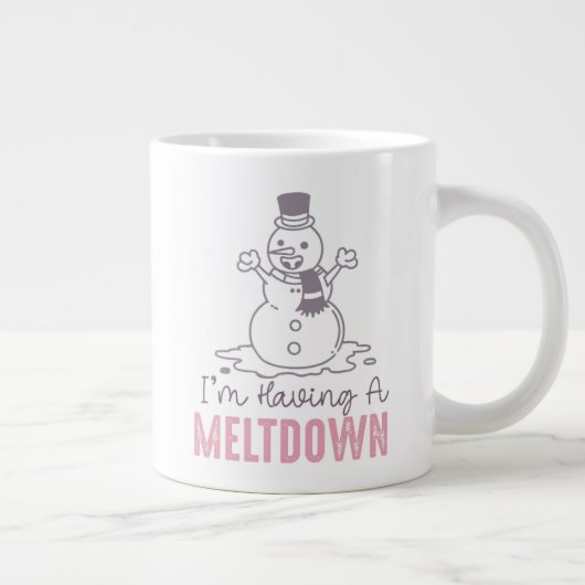 Ik heb een Meltdown - Grappig Snowman Design Grote Koffiekop (Rechts)