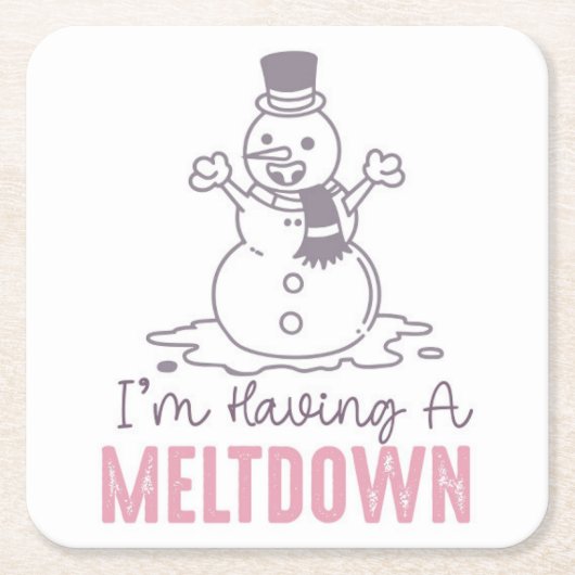 Ik heb een Meltdown - Grappig Snowman Design Kartonnen Onderzetters (Voorkant)